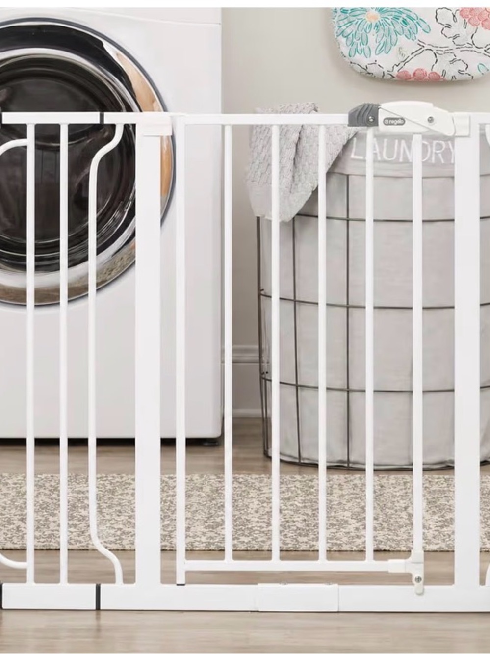 White Baby Safety Gate - Metal Pressure Mount